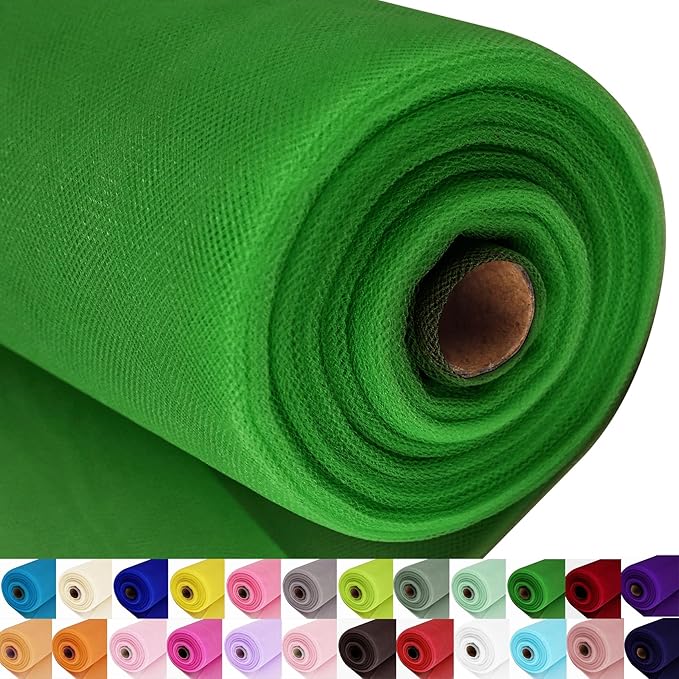 Green Tulle Fabric Roll Spool Bolt Large Tulle Wedding Party Decoration by AblemeDeco