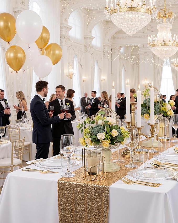Nervure 350PCS Clear Gold Plastic Plates - Image 9