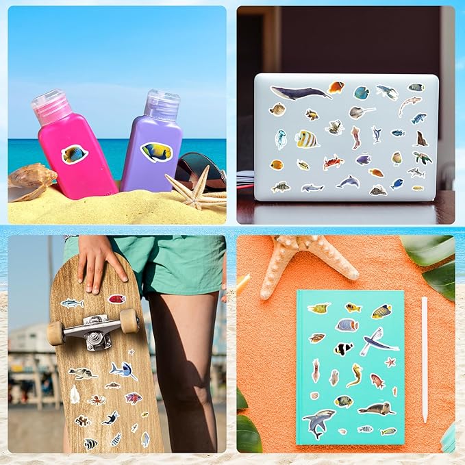 Ocean Animals Stickers 820 Count Sea Animal Fish Shark Stickers Party Favors - Image 3