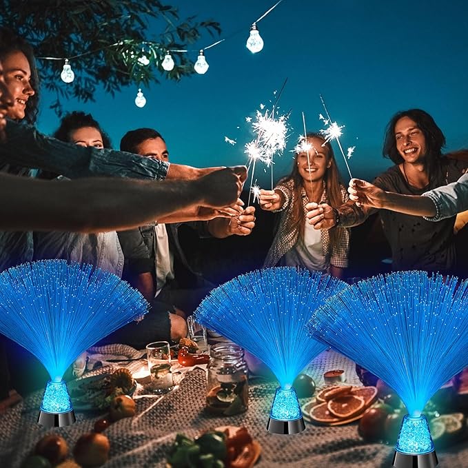 Patelai 10 Pcs LED Fiber Optic Lamp Color Changing Fiber Optic Night Light - Image 4