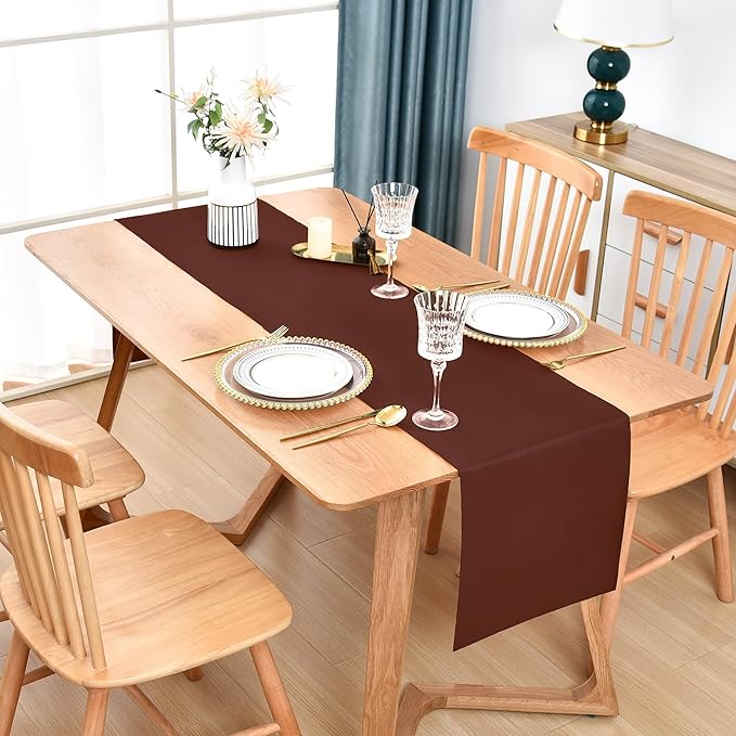 Farmhouse Chocolate Table Runner Dining Table Runners 90 Inches Long Coffee - Image 2