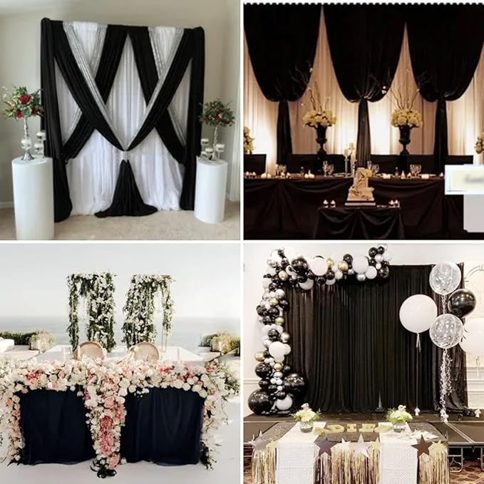 6 Panels Wedding Arch Draping Fabric 28 x 20Ft Chiffon Weddings Arch Drapes - Image 7