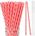 Vesici 9 Inch Plastic Striped Straws Reusable by Vesici