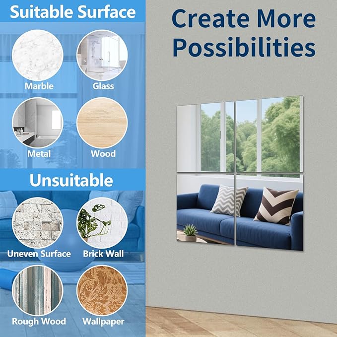 Unbreakable Acylic Small Mirror Tiles - Image 6
