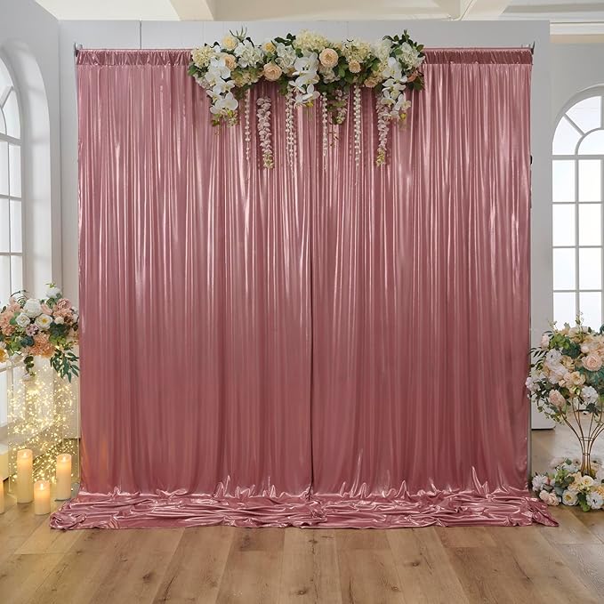 20x10ft Thick Rose Gold Glitter Backdrop Curtain Panels by Outpain