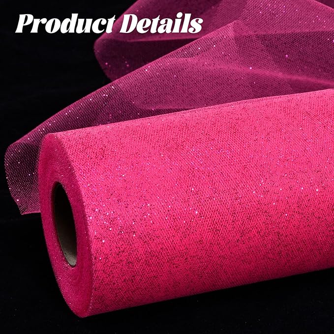 Glitter Tulle Rolls 6” by 50 Yards Sparkle Tulle Fabric Ribbon Sequin Tulle - Image 5