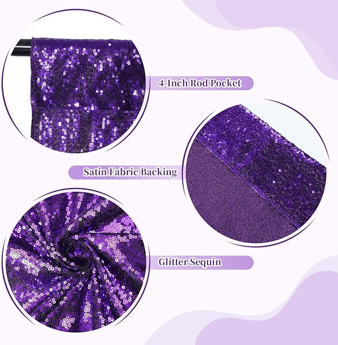 SquarePie Sequin Backdrop Less Transparent Background Sparkly Curtain - Image 6