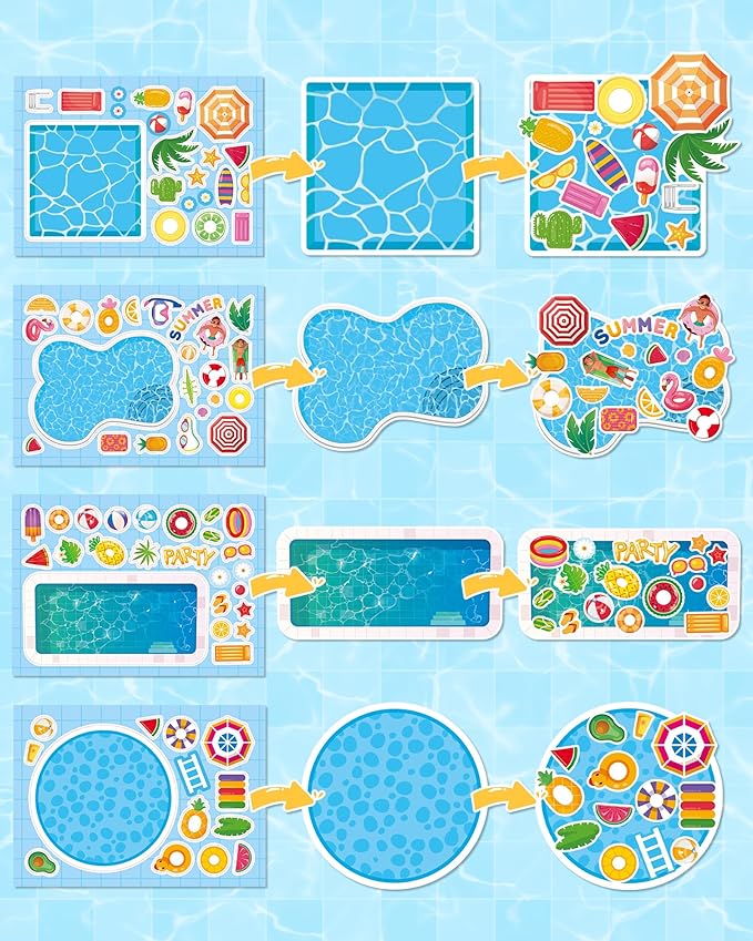 Aowplc 32 Sheets Make‑a‑Pool Stickers - Image 6