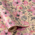RUSPEPA Pink Wrapping Paper Roll, 17 in x 16.4 ft, Mini Roll, Floral Wrapping by RUSPEPA