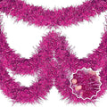 25 Feet Fuchsia Christmas Tinsel Garland, Metallic Foil Twist Banner Wall by LANTIANCHEN