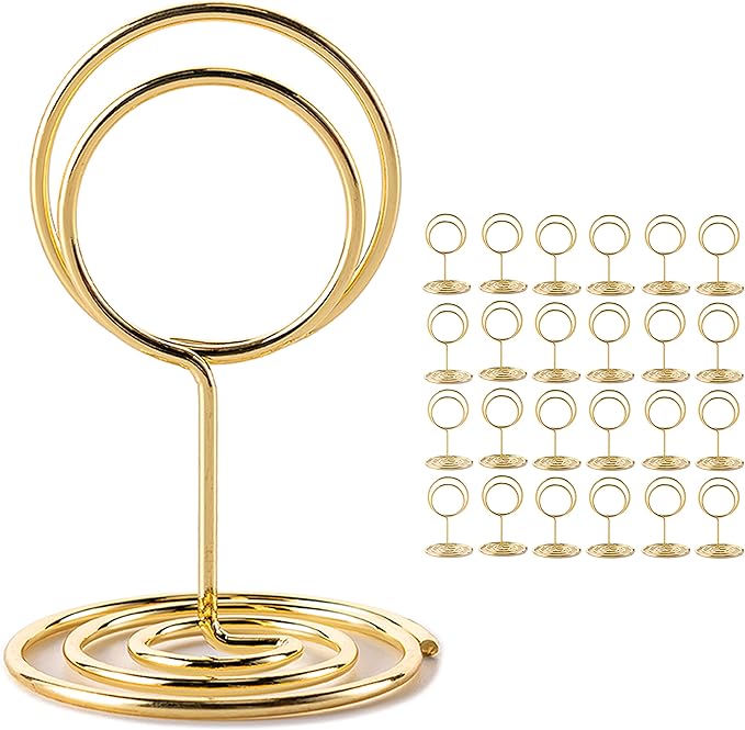 26Pcs Table Number Holders, Place Card Holders, Wire Picture Holders, Small by Hoewina