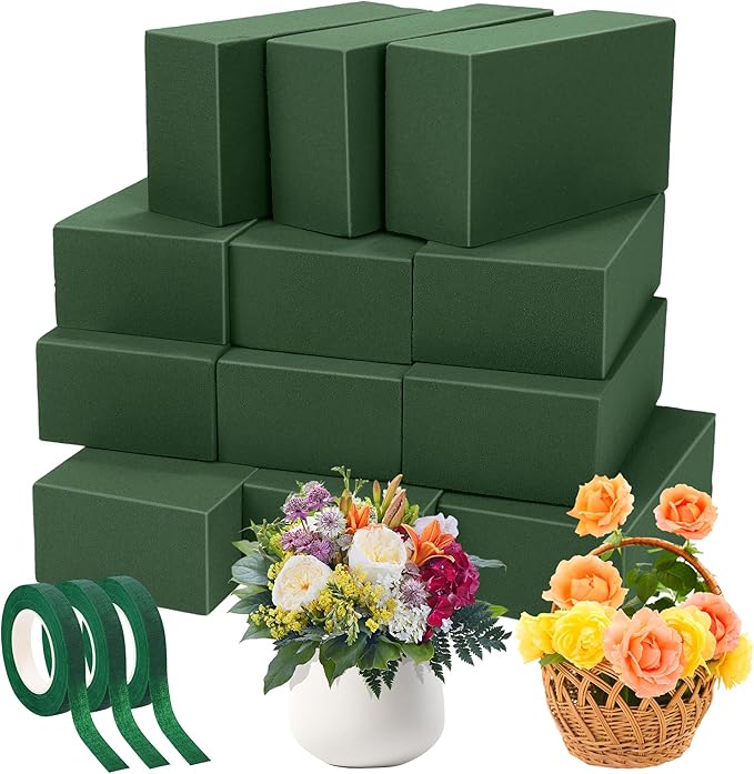 Aneco 12 Pieces Floral Foam Blocks by Aneco