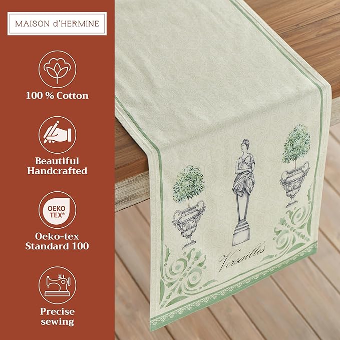 Maison d' Hermine Table Runner 100% Cotton Double Layer Table Runners 72 inches - Image 2