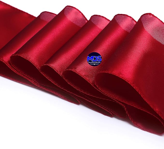 MDS Pack of 150 PCS Satin Chair Sashes Charmeuse Sateen Dining Chair Bows - Image 4