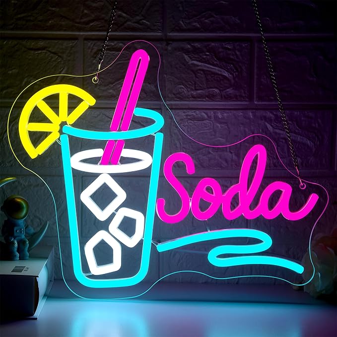 Soda Neon Sign for Wall Decor Dimmable Soda Pop Neon Light for Man Cave LED by FuzuneliDimmableLEDNeon