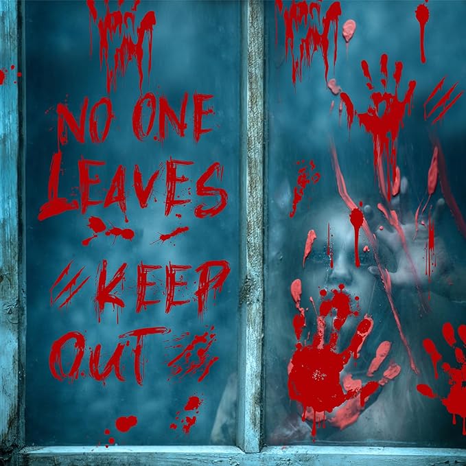 Halloween Bloody-Handprint-Footprints Floor Stickers, Scary Halloween Party - Image 6