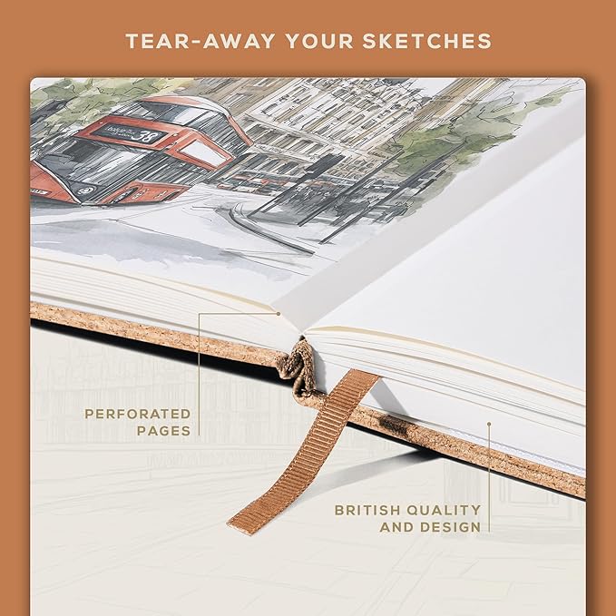 Beechmore Books A4 Sketchbook – 8.5x11 Premium Vegan Leather Bound Large Sketch - Image 5