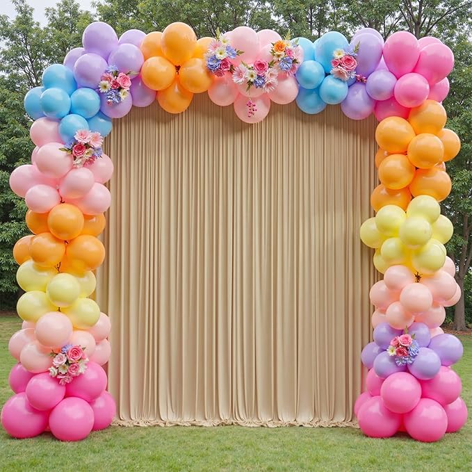 50×12 ft Wrinkle Free Beige Backdrop Curtain - Image 9