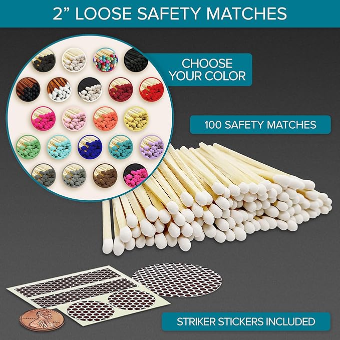 2" Choose Your Colors Safety Matches | Set of 100+ Bulk Artisan Matchsticks - Image 2