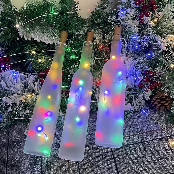 Dual Battery Pack LED Bottle Lights, 6.6ft 20led Double The Lighting Time - Image 3