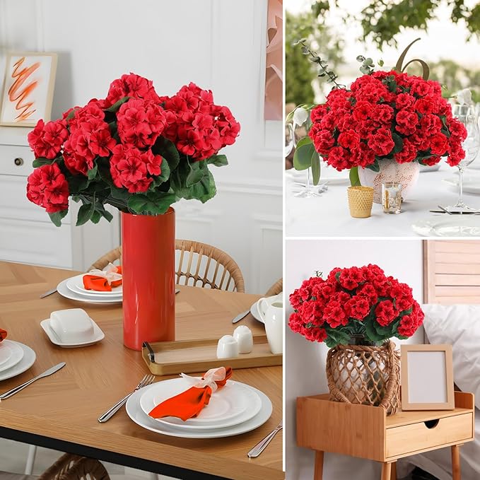 Hananona 24 Pcs Artificial Geranium Flowers - Image 7