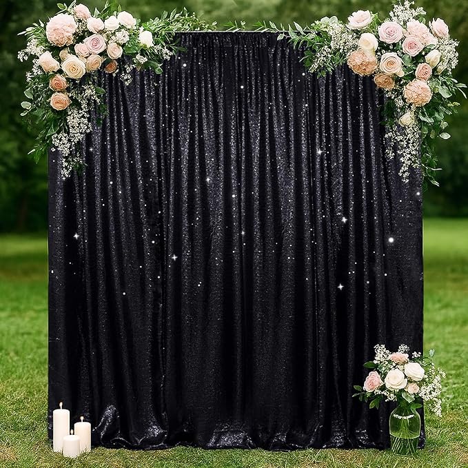 SquarePie Sequin Backdrop Less Transparent Background Sparkly Curtain - Image 5