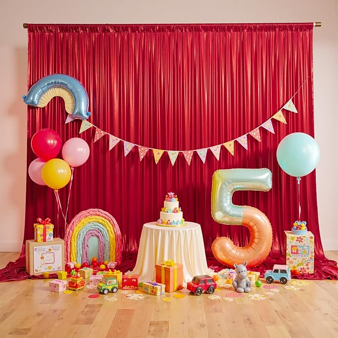 gogoparti 20x10FT Red Sequin Backdrop Curtain - Image 8