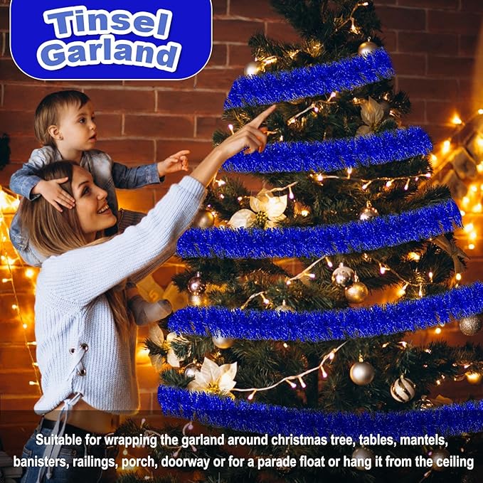 50 Feet Christmas Foil Fringe Banner Metallic Tassle Garland Metallic Backdrop - Image 3