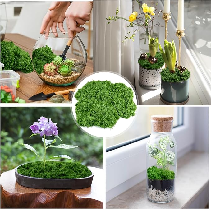 Draupnir Fake Green Moss for Plants Indoor, 5.3OZ Fake Moss for Crafts - Image 5