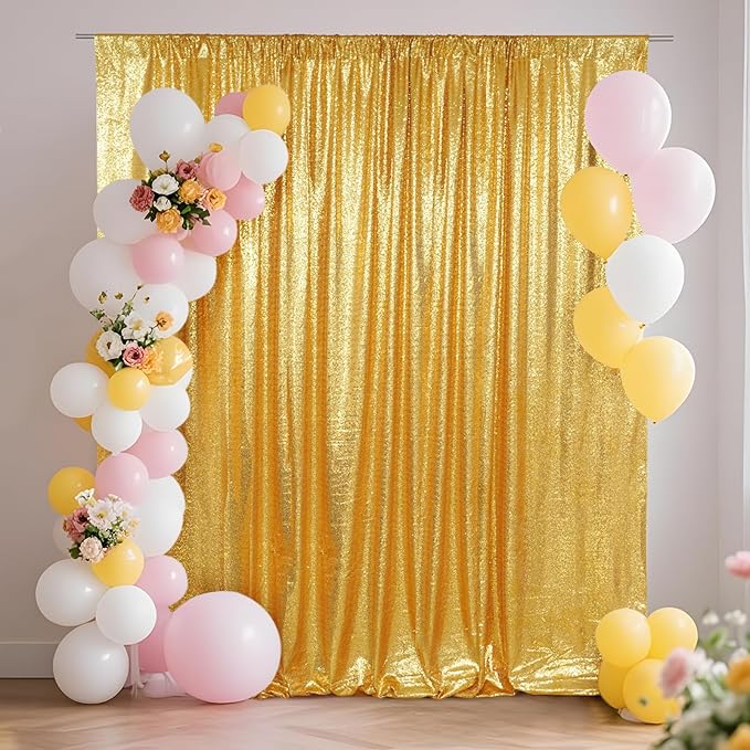 SquarePie Sequin Backdrop Curtain Less See Through Thick Background by SquarePie