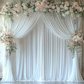 10ftx12ft Wrinkle Free White Backdrop Curtain, 2 Panels 12FT Height White by LeegleriTableSkirt