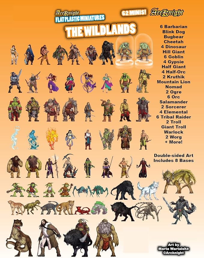 Arcknight Flat Plastic Miniatures: Wildlands; 62 Unique Wilderness-Themed Minis - Image 2