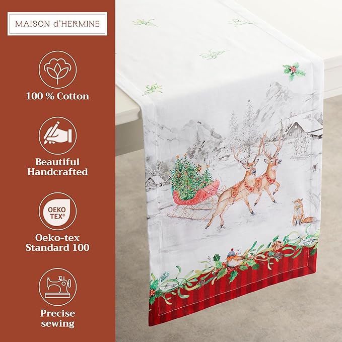 Maison d' Hermine Table Runner 100% Cotton Single Layer Table Runners 72 inches - Image 2