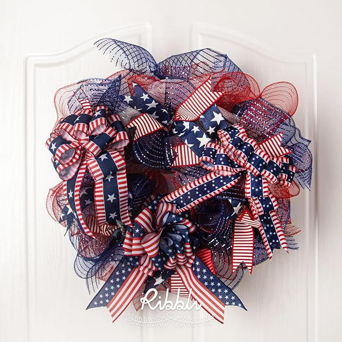 Ribbli 2 Rolls Navy Blue Mesh Ribbon, 10 inch x 30 feet Each Roll, Metallic Navy - Image 4