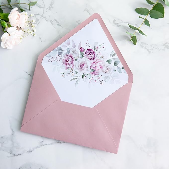 PONATIA 50PCS A7 Euro Flap Envelopes, 5.25 x 7.25'' Liner Envelope - Image 9