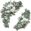 2-Pack Sage Green & White Wedding Flower Swag Set, Large: 35.43"L x 14.56"W by Love%C2%A0Every%C2%A0Bit%C2%A0of%C2%A0Life
