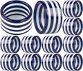 Set of 12 Epoxy Napkin Rings – Elegant Navy Blue & White Napkin Holders by CLEENTABLE