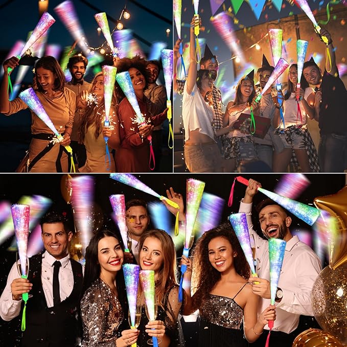 38 PCS Halloween Glow Sticks Bulk, Glow Fiber Optic Sticks, LED Light Wands - Image 7