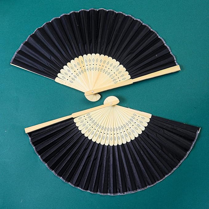 Aneco 18 Piece Black Handheld Fans - Image 4