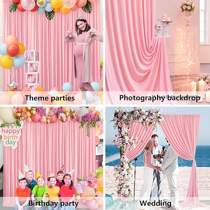 10 x 7 Feet Peachy Backdrop Curtain - Image 6