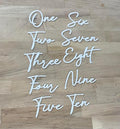 Cursive Wedding Table Number SET, DIY thin modern Black or White acrylic cutouts by Go+Home+Numbers