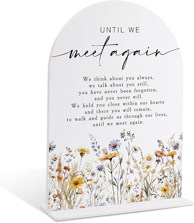 Memorial Table Sign for Wedding, Boho Floral Until We Meet Again Sign, Wedding by Unknown