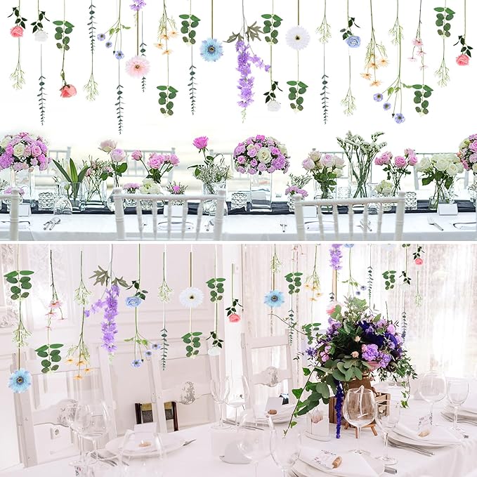 Hoteam 26 Pcs Pcs DIY Flower Garland Artificial Hanging Wildflower Backdrop Set - Image 4
