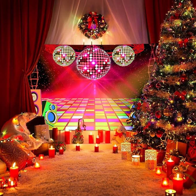 20X10ft Dance Party Backdrop Retro 70s 80s 90s Theme Glitter Stage Dance Ball - Image 6