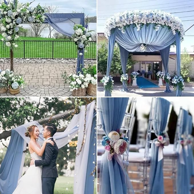 4 Panels Wedding Arch Draping Fabric 28" x 20Ft Wedding Arch Drapes Chiffon - Image 7
