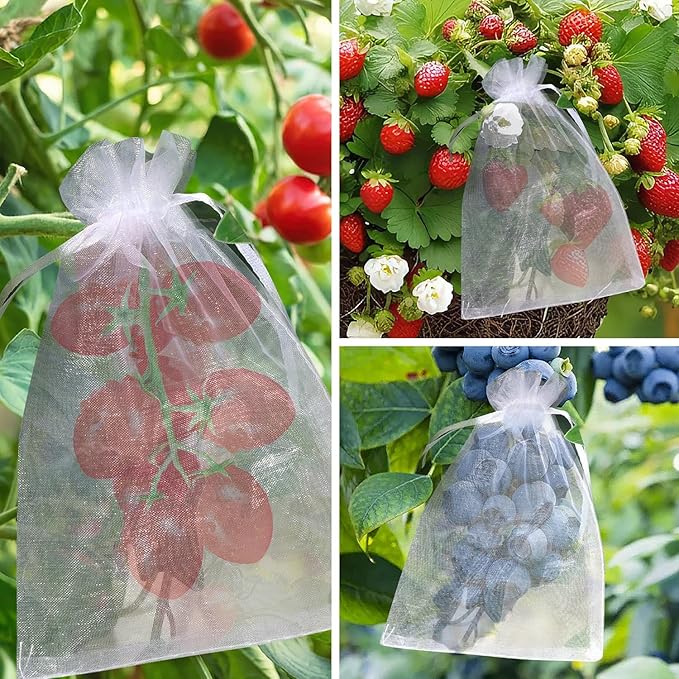 Hopttreely White Sheer Organza Bags, 4x6 inch 50PCS Mesh Bags Drawstring Gift - Image 7