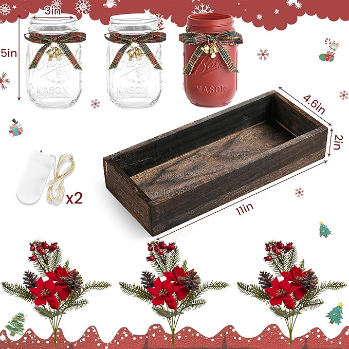 3 Pcs Mason Jar Centerpiece Decorations - Image 4