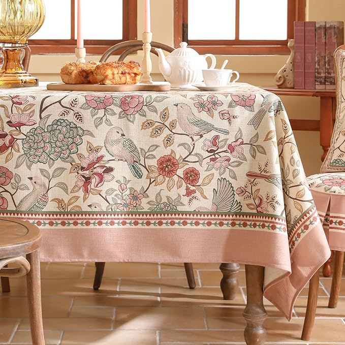 patdrea Designer Pink Linen Table Cloth - Image 3