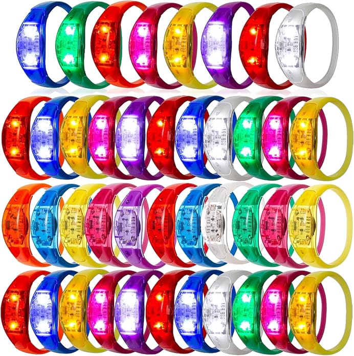 100 Pcs LED Bracelets Sound Activated by Dhseinat