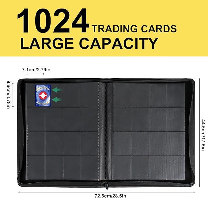 GEAoffice Premium 1000 Trading Card Binder, Large Side Loading 16 Pocket Card - Image 2